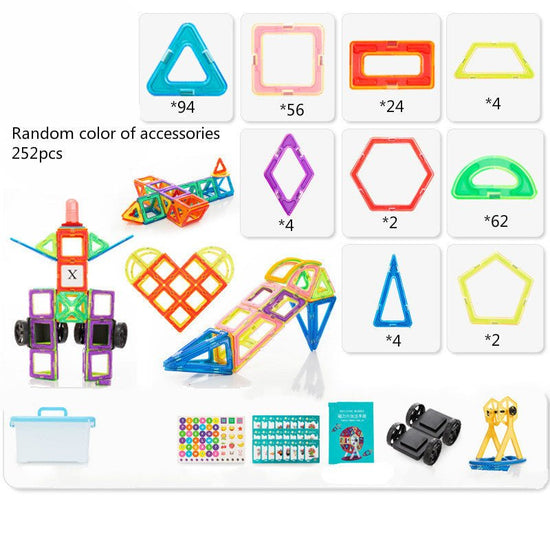 Magnetic building block toys $122.26 Dana Fashion Color: 252pcs Toys & Hobbies Material: Plastic/Plastic Specifications: see detailed drawing Packing: color box, net bag, white box Ability training: use hands and brains, grasp, vision, interest cultivatio