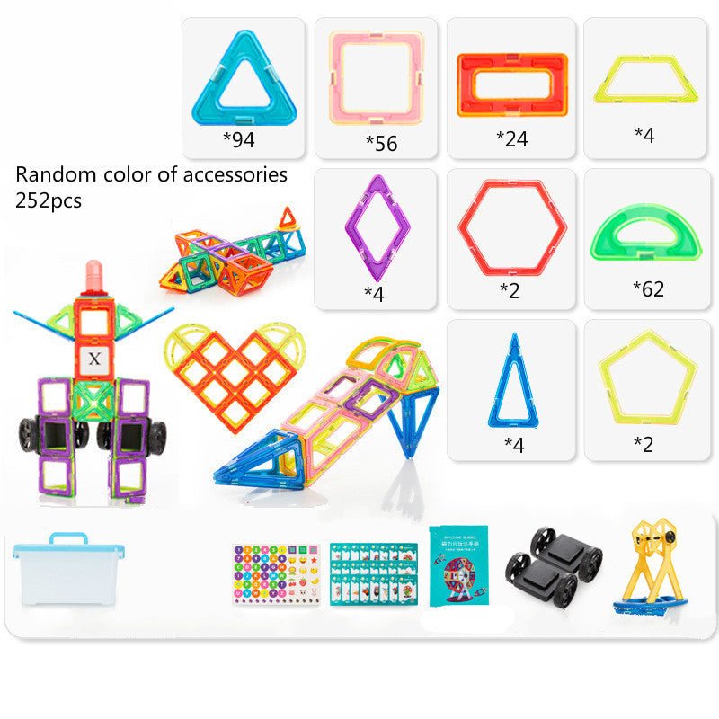 Magnetic building block toys $122.26 Dana Fashion Color: 252pcs Toys & Hobbies Material: Plastic/Plastic Specifications: see detailed drawing Packing: color box, net bag, white box Ability training: use hands and brains, grasp, vision, interest cultivatio