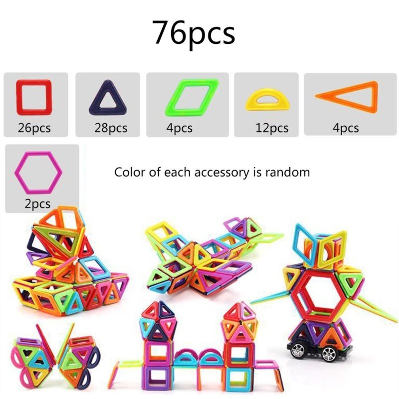 Magnetic building block toys $82.50 Dana Fashion Color: 76pcs Toys & Hobbies Material: Plastic/Plastic Specifications: see detailed drawing Packing: color box, net bag, white box Ability training: use hands and brains, grasp, vision, interest cultivation,