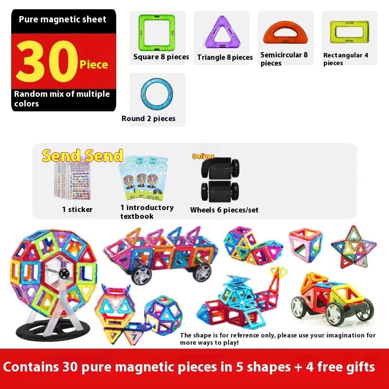 Magnetic building block toys $57.54 Dana Fashion Color: Large 30pcs box set Toys & Hobbies Material: Plastic/Plastic Specifications: see detailed drawing Packing: color box, net bag, white box Ability training: use hands and brains, grasp, vision, interes