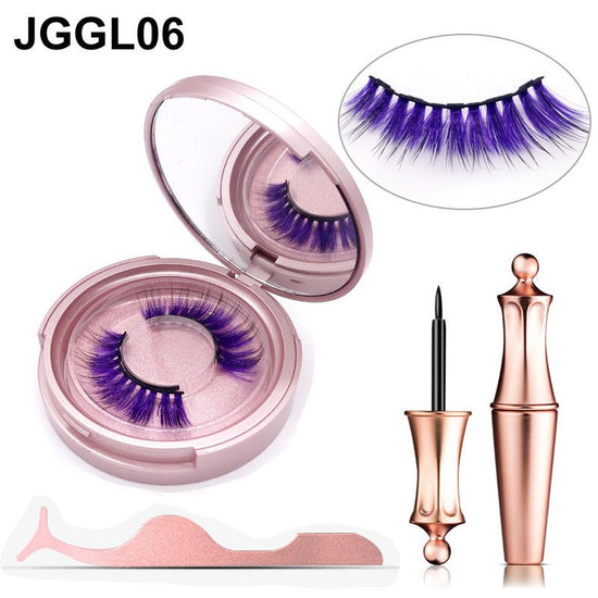Magnetic Eyelashes Glue Free Magnetic Eyelashes $17.50 Dana Fashion Color: GL06purple makeup Product Information Product category: false eyelashes Material: chemical fiber Production process: pure manual Color classification: GL02 dark purple, GL05 blue,