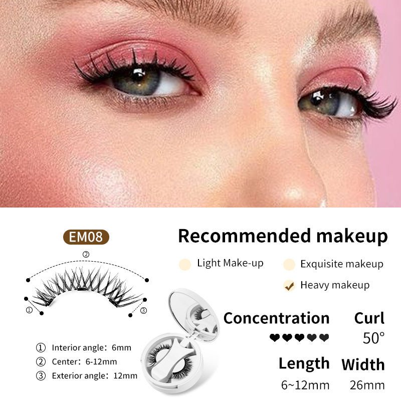 Magnetic False Eyelashes Integrated Storage Box Glue-free Magnet False Eyelashes Natural Makeup Tools With Applicater $19.90 Dana Fashion Specifications: EM08 SET makeup Overview: 【Magnetic Eyelashes】Designed to be effortlessly elegant, these lashes offer
