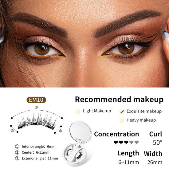 Magnetic False Eyelashes Integrated Storage Box Glue-free Magnet False Eyelashes Natural Makeup Tools With Applicater $19.90 Dana Fashion Specifications: EM10 SET makeup Overview: 【Magnetic Eyelashes】Designed to be effortlessly elegant, these lashes offer