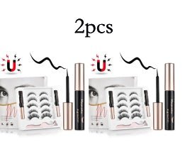 Magnetic false eyelashes $39.00 Dana Fashion style: 2pcs makeup Material: imported fiber Production process: pure hand Specification: 5 sets of magnetic false eyelashes + 2 sets of mascara Product size: 13.7*14.5*1.7cm