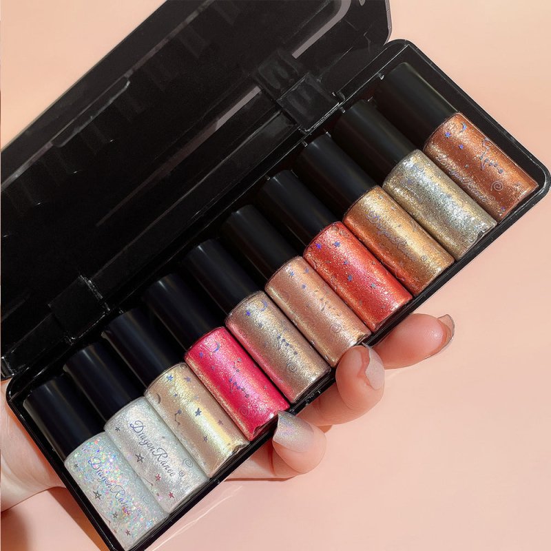 Makeup 10pcs Liquid Eyeliner Set Shiny Silkworm High Gloss $29.51 Dana Fashion Color: Liquid Eyeliner Set makeup Product information: Product Category: Liquid Eyeliner Color: White Specifications: normal specifications Color classification: 10 packs of li