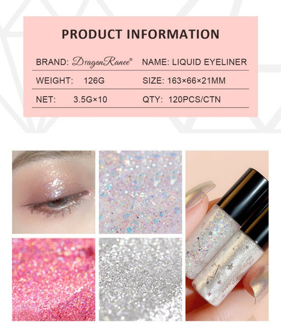 Makeup 10pcs Liquid Eyeliner Set Shiny Silkworm High Gloss $29.51 Dana Fashion Color: Liquid Eyeliner Set makeup Product information: Product Category: Liquid Eyeliner Color: White Specifications: normal specifications Color classification: 10 packs of li