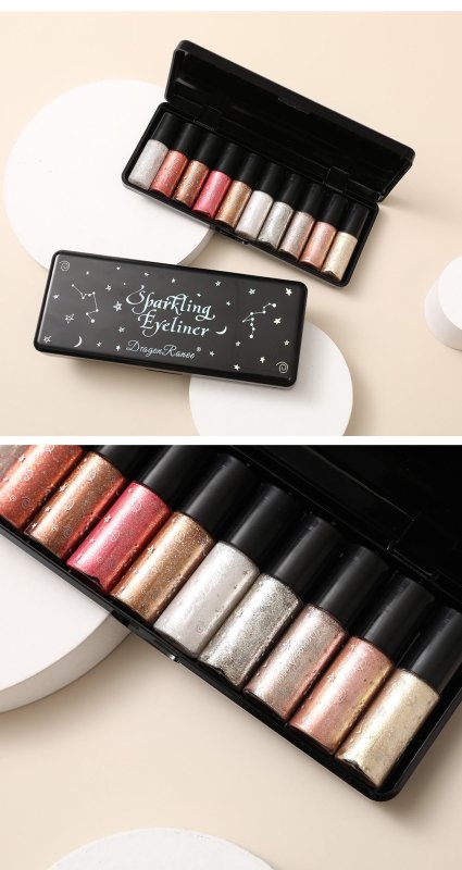 Makeup 10pcs Liquid Eyeliner Set Shiny Silkworm High Gloss $29.51 Dana Fashion Color: Liquid Eyeliner Set makeup Product information: Product Category: Liquid Eyeliner Color: White Specifications: normal specifications Color classification: 10 packs of li