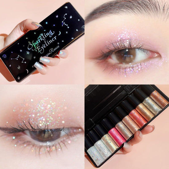 Makeup 10pcs Liquid Eyeliner Set Shiny Silkworm High Gloss $29.51 Dana Fashion Color: Liquid Eyeliner Set makeup Product information: Product Category: Liquid Eyeliner Color: White Specifications: normal specifications Color classification: 10 packs of li