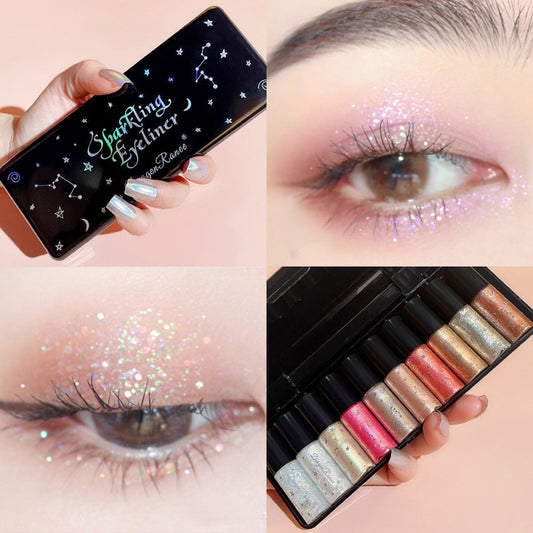 Makeup 10pcs Liquid Eyeliner Set Shiny Silkworm High Gloss $29.51 Dana Fashion Color: Liquid Eyeliner Set makeup Product information: Product Category: Liquid Eyeliner Color: White Specifications: normal specifications Color classification: 10 packs of li