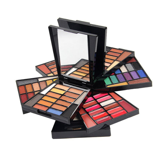 Makeup Box 64 Color Eye Shadow Box 16 Color Lipstick 2 Color Highlight 6 Color Blush Powder Makeup Box $85.00 Dana Fashion Color: Black makeup Product information Single weight (including color box): 530 grams/piece Net content 145g Color: 32 colors of ma