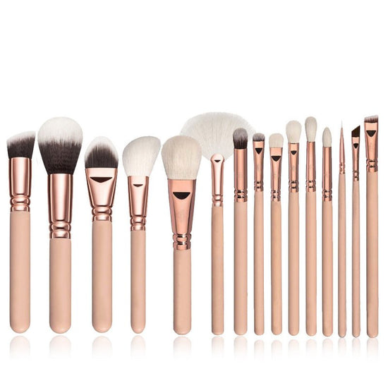 Makeup Brush Set Full Set Of Makeup Tools $23.08 Dana Fashion Color: Pink style: B makeup Overview: 15 new foreign trade makeup brush set rose gold makeup brush set white full set of makeup tools Specification: Product Category: Makeup Brush Number of bru