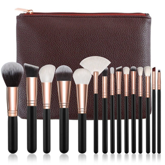 Makeup Brush Set Full Set Of Makeup Tools $34.96 Dana Fashion Color: Brown style: A makeup Overview: 15 new foreign trade makeup brush set rose gold makeup brush set white full set of makeup tools Specification: Product Category: Makeup Brush Number of br