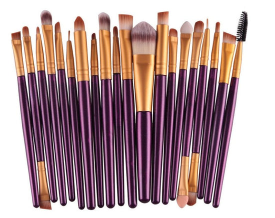 Makeup brush set loose powder brush blush brush eye shadow brush $25.99 Dana Fashion Appearance color: Purple Rod Gold Tube makeup Brush material: corrugated nylon wool Brush bag type: OPP bag Handle material: plastic Hair length specification: 3.5cm Over