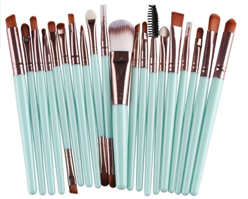 Makeup brush set loose powder brush blush brush eye shadow brush $25.99 Dana Fashion Appearance color: Green Rod Coffee Tube makeup Brush material: corrugated nylon wool Brush bag type: OPP bag Handle material: plastic Hair length specification: 3.5cm Ove