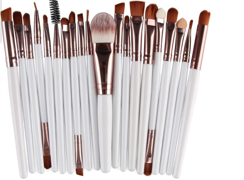 Makeup brush set loose powder brush blush brush eye shadow brush $25.99 Dana Fashion Appearance color: White Rod Coffee Tube makeup Brush material: corrugated nylon wool Brush bag type: OPP bag Handle material: plastic Hair length specification: 3.5cm Ove