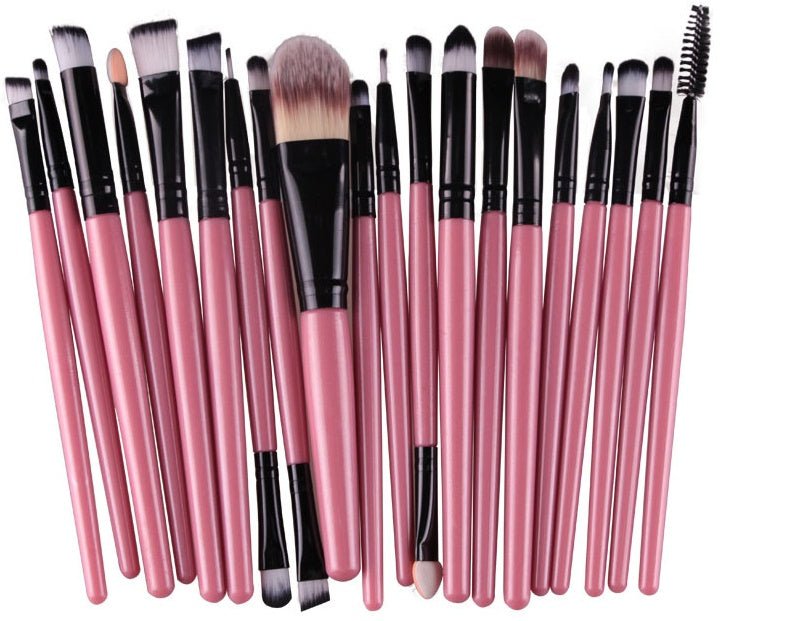 Makeup brush set loose powder brush blush brush eye shadow brush $25.99 Dana Fashion Appearance color: Pink Rod balck Tube makeup Brush material: corrugated nylon wool Brush bag type: OPP bag Handle material: plastic Hair length specification: 3.5cm Overa