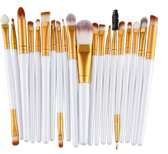 Makeup brush set loose powder brush blush brush eye shadow brush $25.99 Dana Fashion Appearance color: White Rod gold Tube makeup Brush material: corrugated nylon wool Brush bag type: OPP bag Handle material: plastic Hair length specification: 3.5cm Overa