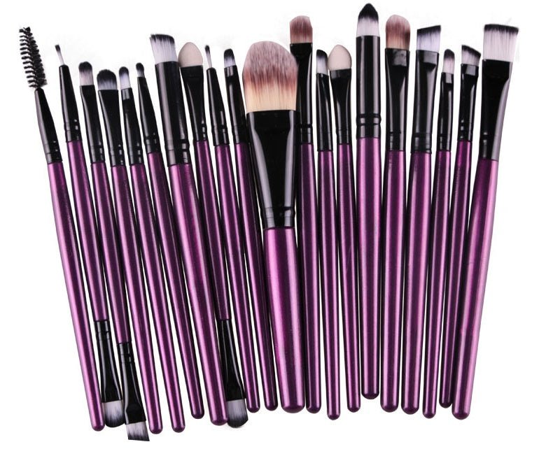 Makeup brush set loose powder brush blush brush eye shadow brush $25.99 Dana Fashion Appearance color: Purple rod black tube makeup Brush material: corrugated nylon wool Brush bag type: OPP bag Handle material: plastic Hair length specification: 3.5cm Ove