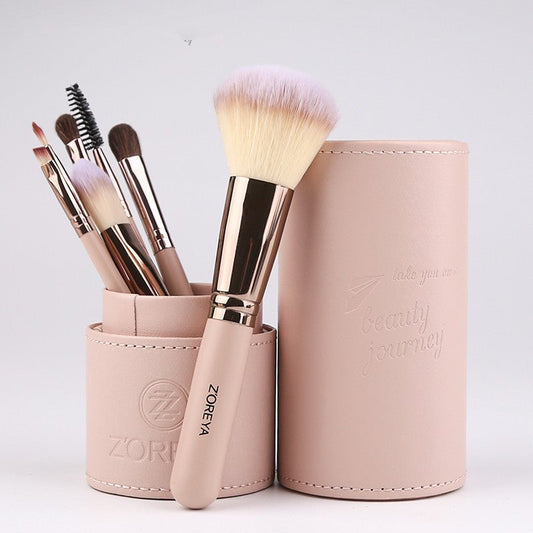 Makeup brush set $27.99 Dana Fashion Color: Black makeup Bristle material: artificial fiber Brush handle material: aluminum tube Daily makeup brush with fiber bristles. Soft and smooth Traveling out of Guangguang without any trouble is divided into two. C
