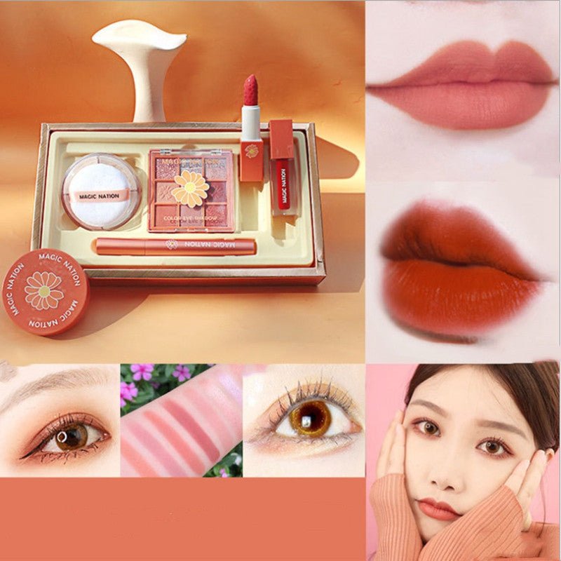 Makeup Combination Dream Country Flower Chaoyuexi 5-piece Set $79.50 Dana Fashion Color: Orange makeup Product Information: Specifications: normal specifications Special purpose cosmetics: No Skin Type: General Type: Makeup Packing List: Lipstick, lip gla