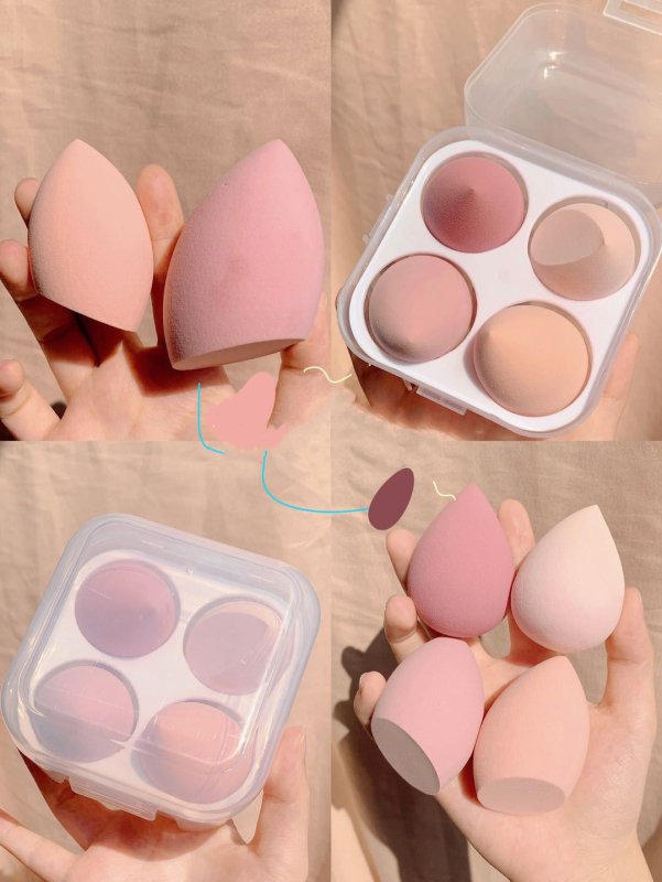 Makeup egg box $19.69 Dana Fashion Color: Grape quantity: 4 pieces makeup Product Category: Beauty Egg Material: synthetic sponge Pack Size: length X width X height about 6cm