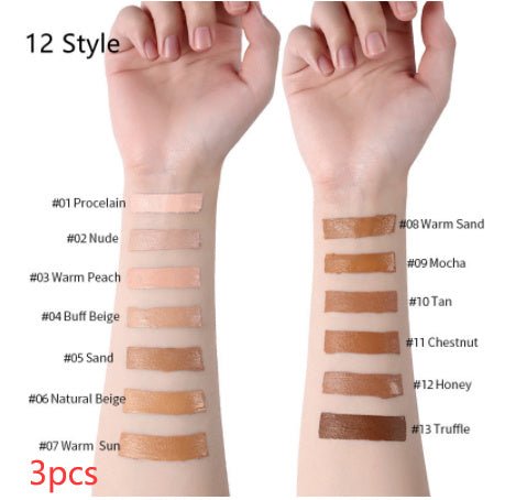 Makeup Liquid Foundation Oil Control Concealer $20.50 Dana Fashion style: 12 Style quantity: 3PCS makeup Product information: Product Category: Liquid Foundation Skin Type: General Specifications: normal specifications Color: 13 colors Efficacy: Concealer