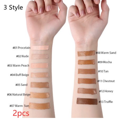 Makeup Liquid Foundation Oil Control Concealer $20.50 Dana Fashion style: 3 Style quantity: 2PCS makeup Product information: Product Category: Liquid Foundation Skin Type: General Specifications: normal specifications Color: 13 colors Efficacy: Concealer