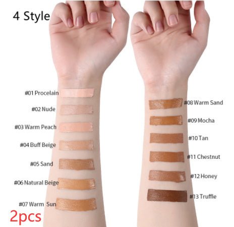 Makeup Liquid Foundation Oil Control Concealer $20.50 Dana Fashion style: 4 Style quantity: 2PCS makeup Product information: Product Category: Liquid Foundation Skin Type: General Specifications: normal specifications Color: 13 colors Efficacy: Concealer