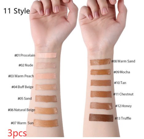 Makeup Liquid Foundation Oil Control Concealer $20.50 Dana Fashion style: 11 Style quantity: 3PCS makeup Product information: Product Category: Liquid Foundation Skin Type: General Specifications: normal specifications Color: 13 colors Efficacy: Concealer