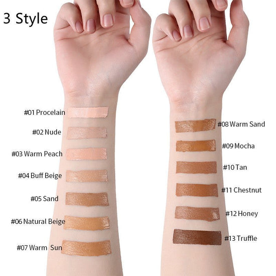 Makeup Liquid Foundation Oil Control Concealer $20.50 Dana Fashion style: 3 Style quantity: 1PC makeup Product information: Product Category: Liquid Foundation Skin Type: General Specifications: normal specifications Color: 13 colors Efficacy: Concealer S