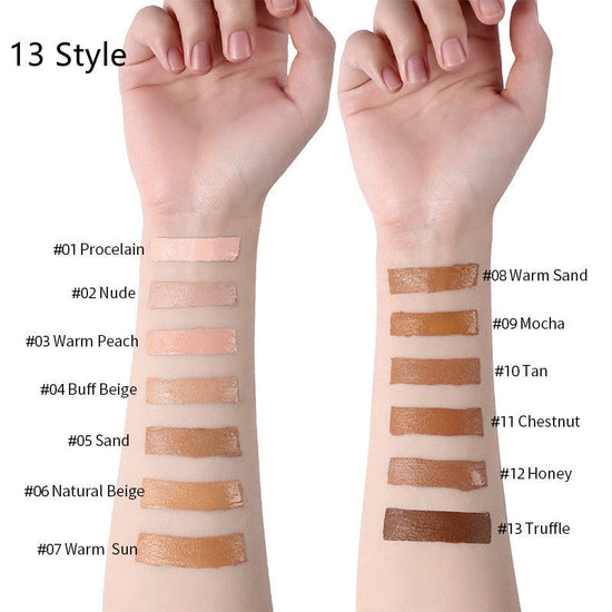 Makeup Liquid Foundation Oil Control Concealer $20.50 Dana Fashion style: 13 Style quantity: 1PC makeup Product information: Product Category: Liquid Foundation Skin Type: General Specifications: normal specifications Color: 13 colors Efficacy: Concealer