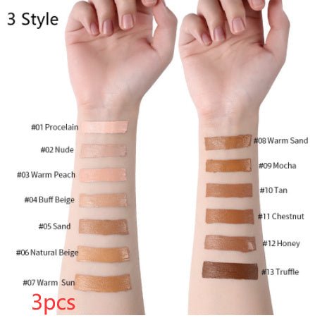 Makeup Liquid Foundation Oil Control Concealer $20.50 Dana Fashion style: 3 Style quantity: 3PCS makeup Product information: Product Category: Liquid Foundation Skin Type: General Specifications: normal specifications Color: 13 colors Efficacy: Concealer