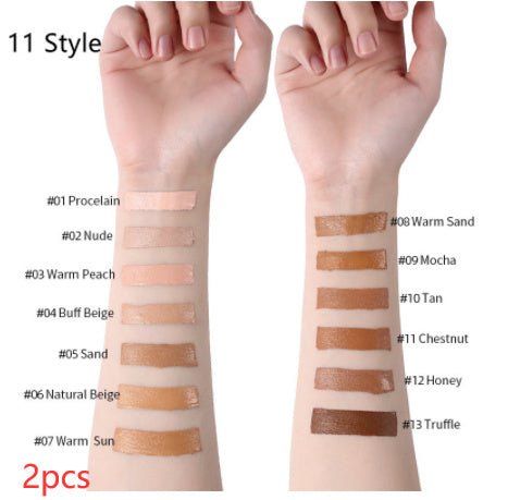 Makeup Liquid Foundation Oil Control Concealer $20.50 Dana Fashion style: 11 Style quantity: 2PCS makeup Product information: Product Category: Liquid Foundation Skin Type: General Specifications: normal specifications Color: 13 colors Efficacy: Concealer