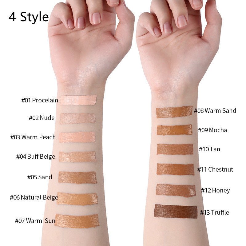Makeup Liquid Foundation Oil Control Concealer $20.50 Dana Fashion style: 4 Style quantity: 1PC makeup Product information: Product Category: Liquid Foundation Skin Type: General Specifications: normal specifications Color: 13 colors Efficacy: Concealer S