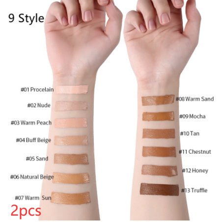 Makeup Liquid Foundation Oil Control Concealer $20.50 Dana Fashion style: 9 Style quantity: 2PCS makeup Product information: Product Category: Liquid Foundation Skin Type: General Specifications: normal specifications Color: 13 colors Efficacy: Concealer