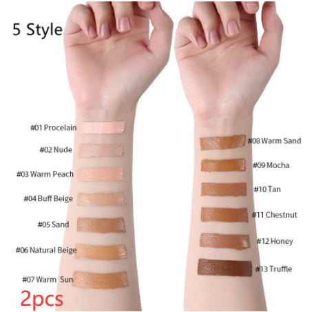 Makeup Liquid Foundation Oil Control Concealer $20.50 Dana Fashion style: 5 Style quantity: 2PCS makeup Product information: Product Category: Liquid Foundation Skin Type: General Specifications: normal specifications Color: 13 colors Efficacy: Concealer