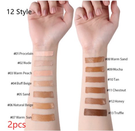 Makeup Liquid Foundation Oil Control Concealer $20.50 Dana Fashion style: 12 Style quantity: 2PCS makeup Product information: Product Category: Liquid Foundation Skin Type: General Specifications: normal specifications Color: 13 colors Efficacy: Concealer