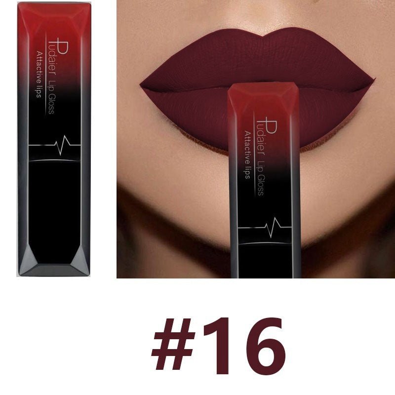 Makeup matte matte lip gloss lipstick $12.50 Dana Fashion Color: 16color makeup Product information: 21 Color for You to Choose. 100% brand new and High quality Quantity: 1PC Features: Matte,Long-lasting,Waterproof Packing list： Lip Glaze*1 Capacity: 8ml