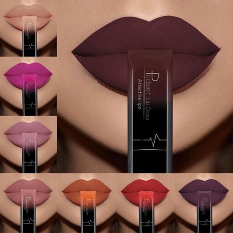 Makeup matte matte lip gloss lipstick $12.50 Dana Fashion Color: 01color makeup Product information: 21 Color for You to Choose. 100% brand new and High quality Quantity: 1PC Features: Matte,Long-lasting,Waterproof Packing list： Lip Glaze*1 Capacity: 8ml