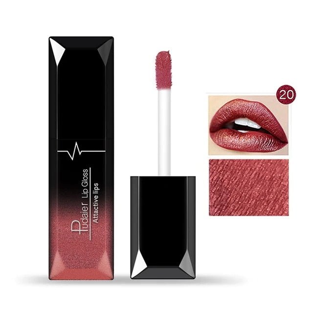 Makeup matte matte lip gloss lipstick $12.50 Dana Fashion Color: 20color makeup Product information: 21 Color for You to Choose. 100% brand new and High quality Quantity: 1PC Features: Matte,Long-lasting,Waterproof Packing list： Lip Glaze*1 Capacity: 8ml