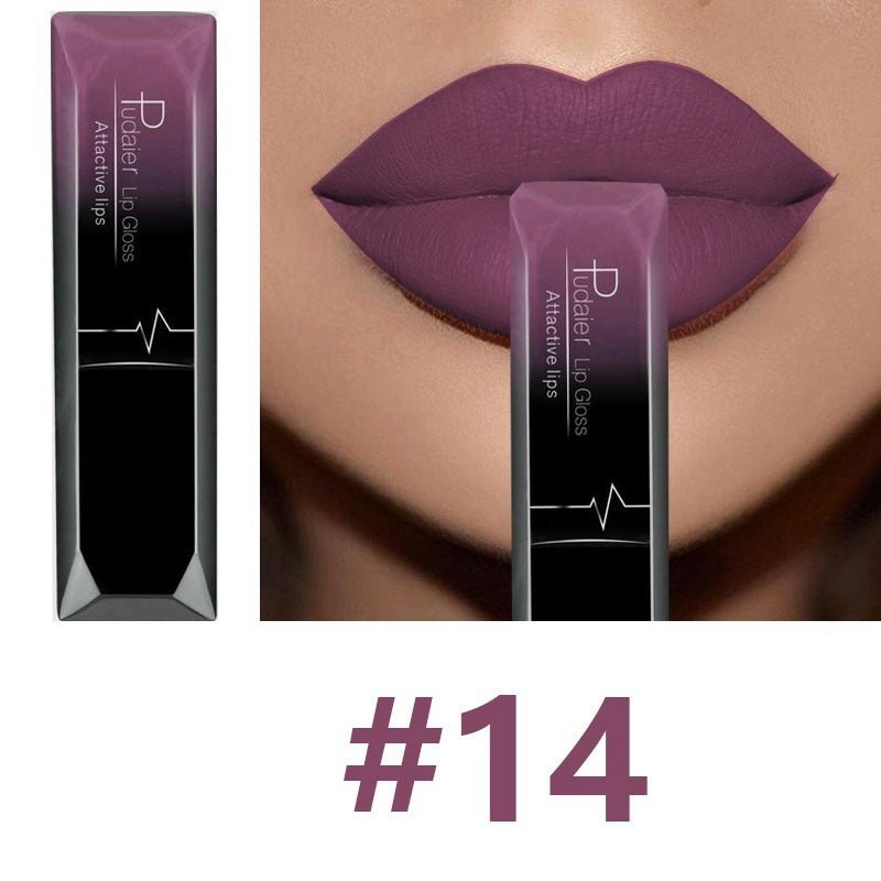 Makeup matte matte lip gloss lipstick $12.50 Dana Fashion Color: 14color makeup Product information: 21 Color for You to Choose. 100% brand new and High quality Quantity: 1PC Features: Matte,Long-lasting,Waterproof Packing list： Lip Glaze*1 Capacity: 8ml