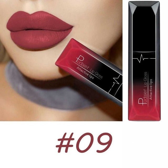 Makeup matte matte lip gloss lipstick $12.50 Dana Fashion Color: 09color makeup Product information: 21 Color for You to Choose. 100% brand new and High quality Quantity: 1PC Features: Matte,Long-lasting,Waterproof Packing list： Lip Glaze*1 Capacity: 8ml