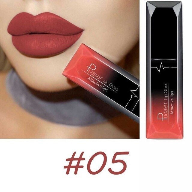Makeup matte matte lip gloss lipstick $12.50 Dana Fashion Color: 05color makeup Product information: 21 Color for You to Choose. 100% brand new and High quality Quantity: 1PC Features: Matte,Long-lasting,Waterproof Packing list： Lip Glaze*1 Capacity: 8ml