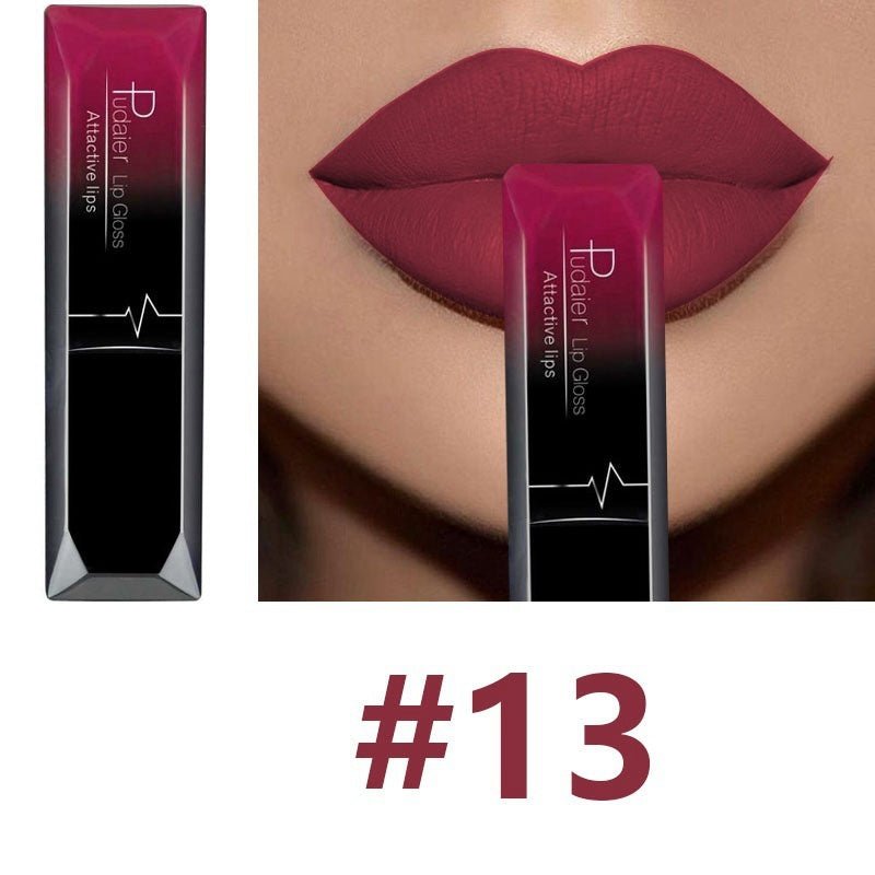 Makeup matte matte lip gloss lipstick $12.50 Dana Fashion Color: 13color makeup Product information: 21 Color for You to Choose. 100% brand new and High quality Quantity: 1PC Features: Matte,Long-lasting,Waterproof Packing list： Lip Glaze*1 Capacity: 8ml
