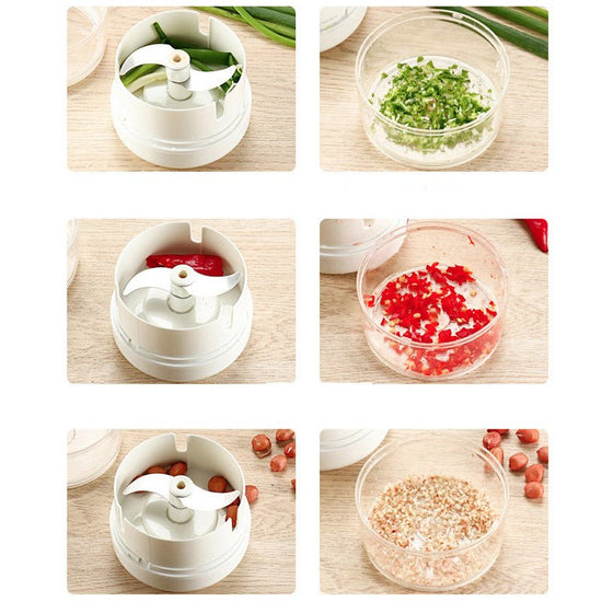Manual Cutting Meat Grinder $9.17 Dana Fashion Color: 2pc blade Dana's Kitchen Overview: The blade can be automatically attached to the magnet, protecting the hand from scratches Fuction: Make fruits and vegetables salad western-style food, usual vegetabl