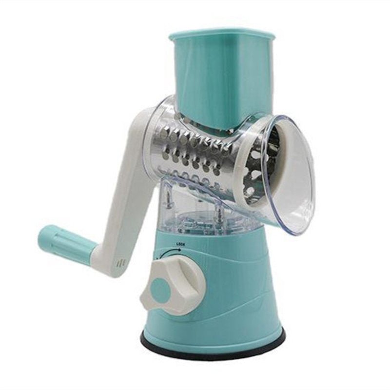 Manual Vegetable Cutter Slicer Kitchen Tools $41.47 Dana Fashion Color: Blue Dana's Kitchen Material: STAINLESS STEEL Feature: Eco-Friendly Feature 1: Save more time Feature 2: Easier Kitchen Life Feature 3: Vegetable,Cheese,Potato,meat and so on Feature