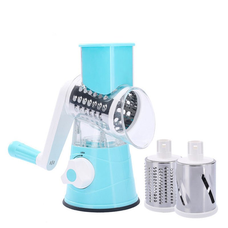 Manual Vegetable Cutter Slicer Kitchen Tools $41.47 Dana Fashion Color: Blue Dana's Kitchen Material: STAINLESS STEEL Feature: Eco-Friendly Feature 1: Save more time Feature 2: Easier Kitchen Life Feature 3: Vegetable,Cheese,Potato,meat and so on Feature