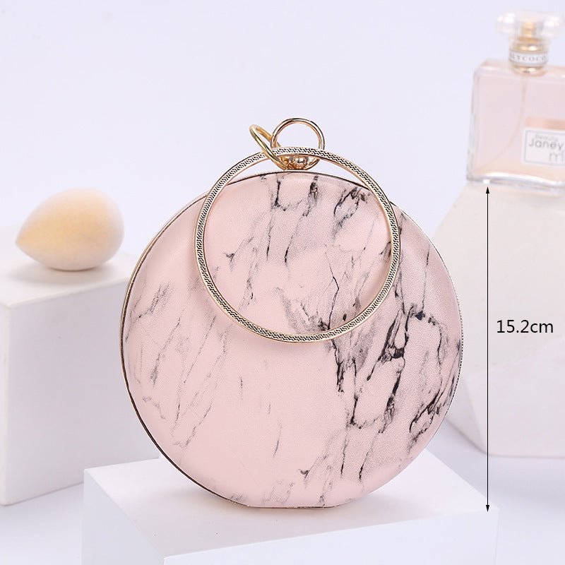 Marble Pattern Portable Cosmetic Bag $45.70 Dana Fashion Color: Gold Women's Bags Product information: Material: PU leather Applicable scene: cosmetic bag, party, storage bag, storage bag Fabric texture: PU Lining texture: PU Bag trend style: round Bag in