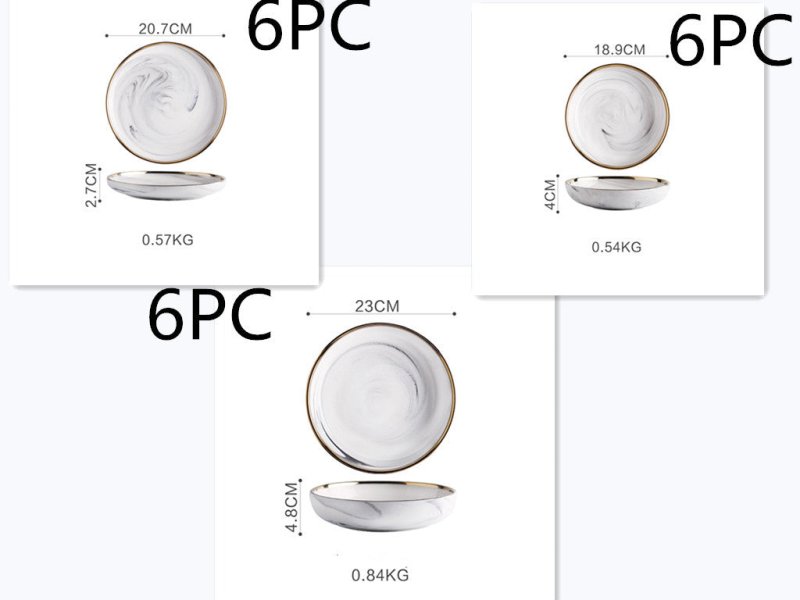 Marble Tableware Bowls Plates Rice $529.31 Dana Fashion Color: 2Set Dana's Kitchen Product information Material: Porcelain Pattern: gold trim Color classification: Small soup spoon (two packs) Small sauce (two packs) Millet rice bowl Small big soup bowl S
