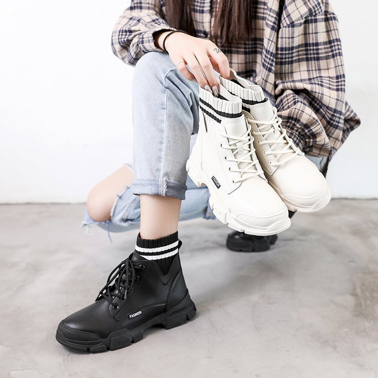 Martin boots women tide single boots short boots women $39.90 Dana Fashion Color: Black Size: 35 Women's shoes Upper material; artificial PU Applicable gender; female Style: Korean Popular boots; Martin boots Popular element; leather stitching Tube high 1